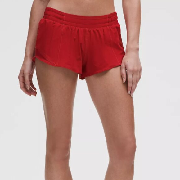 Hotty Hot Low-Rise Lined Short 4"- Dark Red - Picture 3 of 3